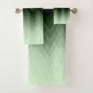 Dark green and mint zigzag. throw pillow bath towel set