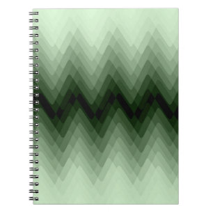 Dark green and mint zigzag. throw pillow notebook