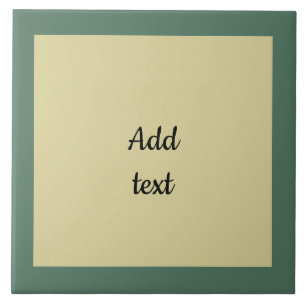 Dark green and pastel yellow template tile