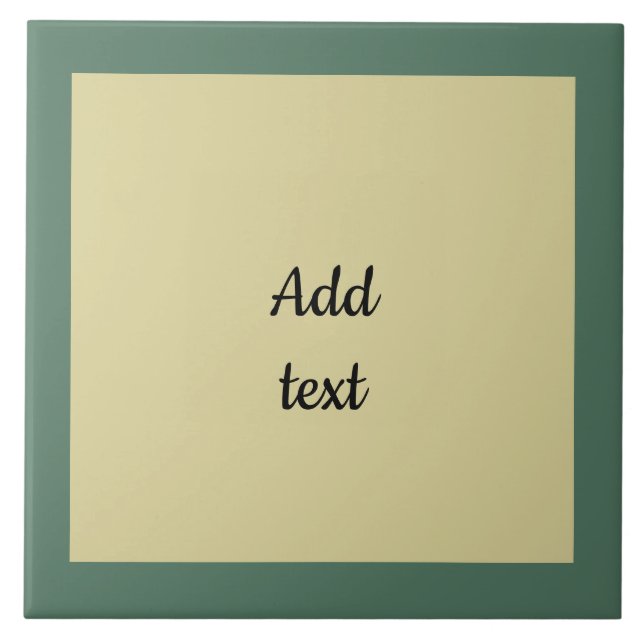 Dark green and pastel yellow template tile (Front)