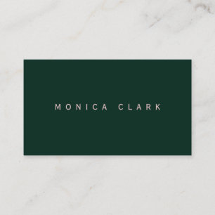 Dark green and pink minimalist  business card