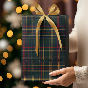 Dark Green and Red Christmas Plaid Gift Bag 