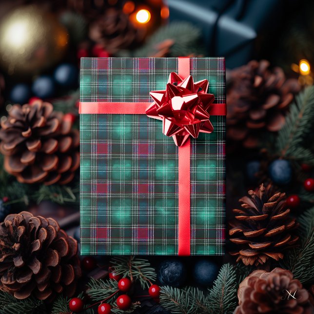 Dark Green and Red Plaid – Elegant Holiday  Wrapping Paper (Creator Uploaded)
