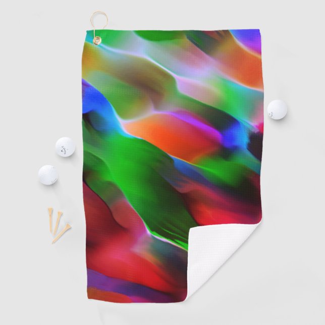 Dark green and red relief and depth golf towel (InSitu)