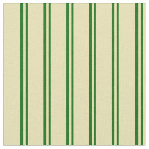 Dark Green and Tan Lined Pattern Fabric