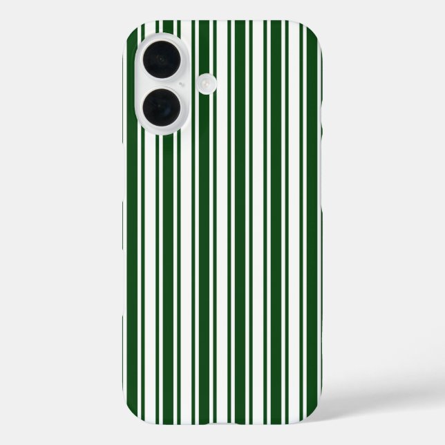 Dark green and white candy stripes Case-Mate iPhon iPhone Case (Back)