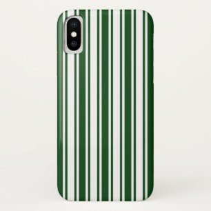 Dark green and white candy stripes iPhone x case