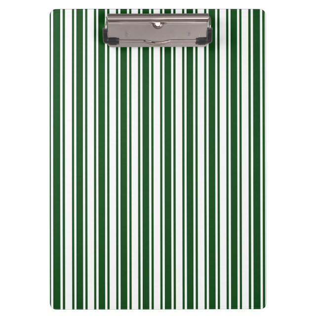 Dark green and white candy stripes clipboard (Front)