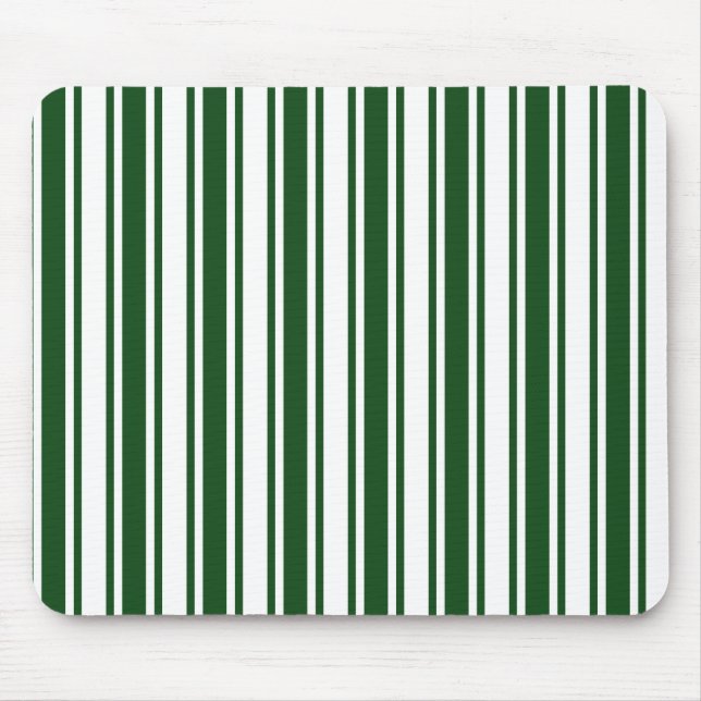 Dark green and white candy stripes mouse mat (Front)
