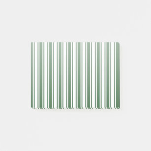 Dark green and white candy stripes post-it notes