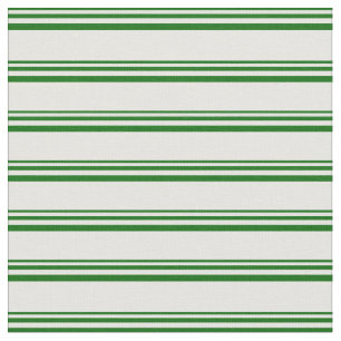 Dark Green and White Coloured Stripes Pattern Fabric