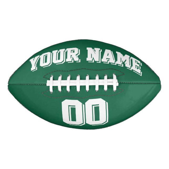 DARK GREEN AND WHITE Custom Football American Football (Front)