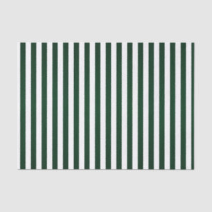 Dark Green and White Stripes Tissue Paper