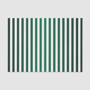 Dark Green and White Stripes Tissue Paper
