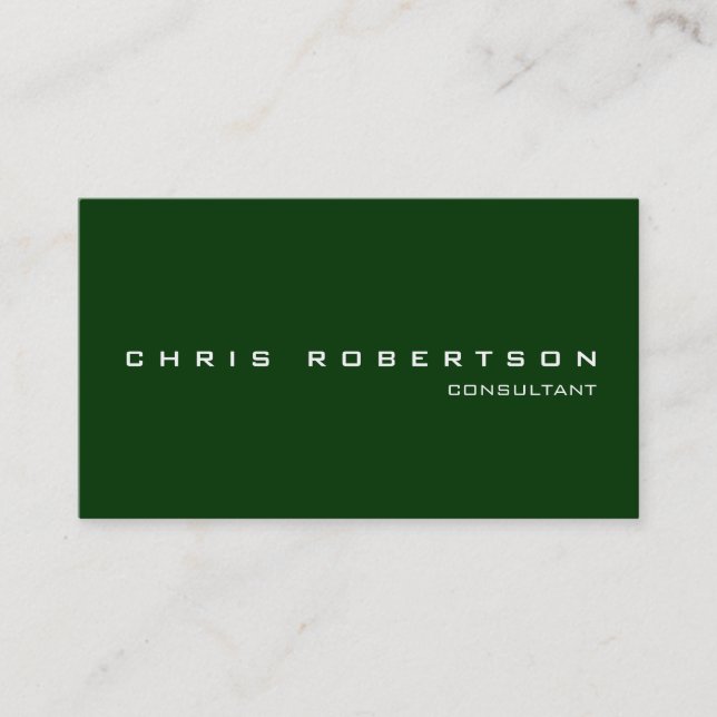 Dark Green Attractive Charming Business Card (Front)