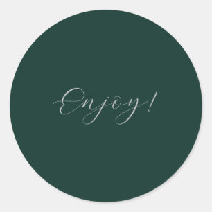 Dark Green Background Enjoy Sticker