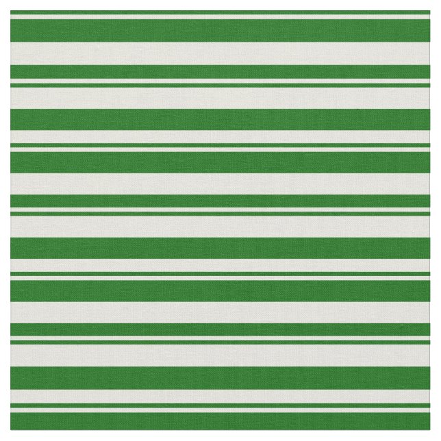Dark Green & Beige Lines/Stripes Pattern Fabric (Close Up)