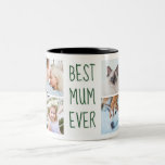 Dark Green | Best Mum Ever Custom Photo Mug<br><div class="desc">Dark Green | Give it as gift to your mum! Photo Grid Handwritten Text Two-Tone Coffee Mug
Best Mum Ever Custom Photo Mug</div>