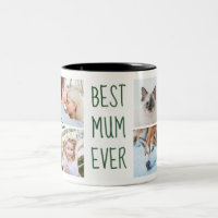 Dark Green | Best Mum Ever Custom Photo Mug