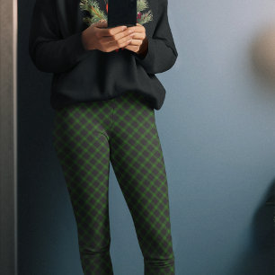 Dark Green Black Check Christmas Pajama Pants