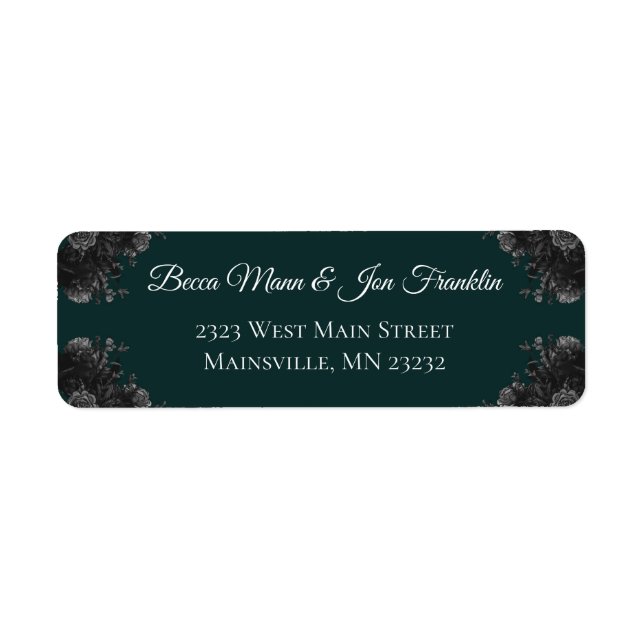 Dark Green Black Grey Roses Gothic Wedding (Front)