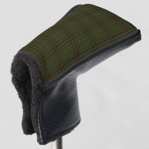 Dark Green Black Tartan Plaid Scottish Pattern Golf Head Cover