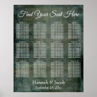 Dark Green & Brown Grunge Reception Seating Chart