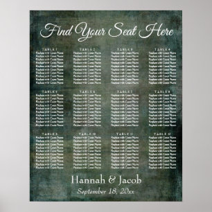 Dark Green & Brown Grunge Reception Seating Chart