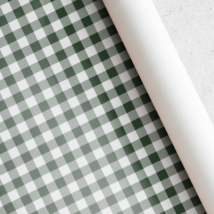 Dark Green Buffalo Check Christmas Gift Wrapping Paper