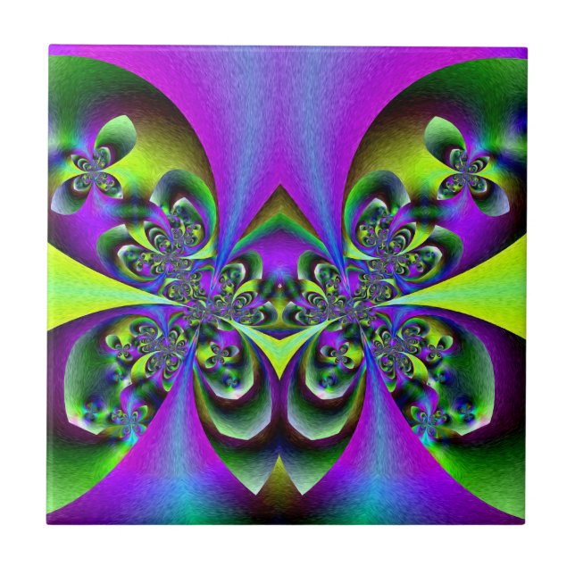 Dark green butterflies tile (Front)