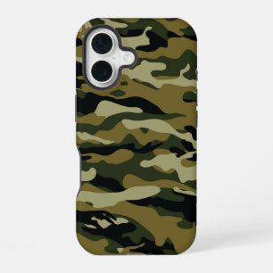 Dark Green Camo iPhone 16 Case