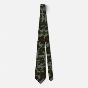 Dark Green Camouflage in Brown and Grey Tie