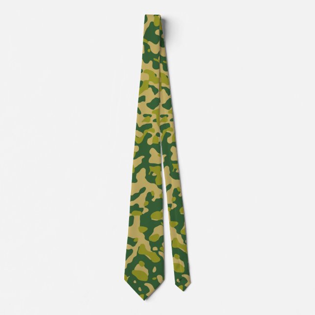 Dark Green Camouflage in Olive and Tan Tie (Front)