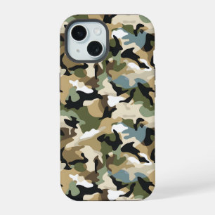 Dark Green Camouflage iPhone 15 Case