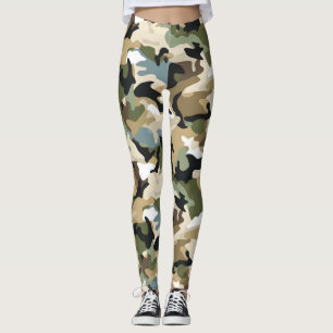 Dark Green Camouflage Leggings