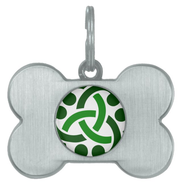 Dark Green Celtic Knot Pet Tag (Front)