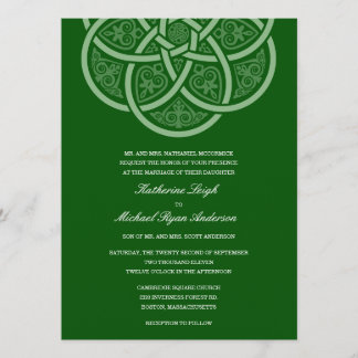 Dark Green Celtic Knot Wedding Invitations