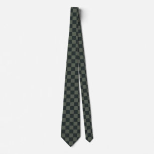 Dark Green Checkerboard Tie