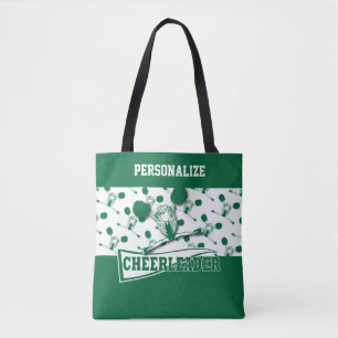 Dark Green Cheerleader Girl Tote Bag