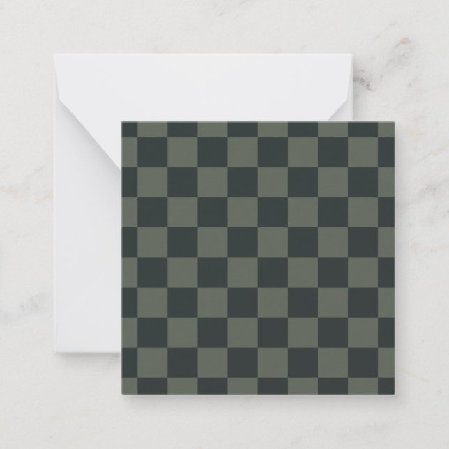Dark Green Chequerboard Card (Front)