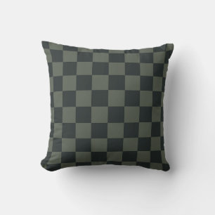 Dark Green Chequerboard Cushion