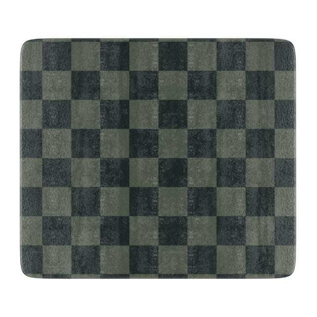 Dark Green Chequerboard Cutting Board (Front)