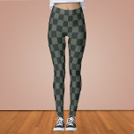 Dark Green Chequerboard Leggings<br><div class="desc">Dark Green Chequerboard</div>