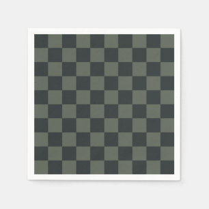 Dark Green Chequerboard Napkin