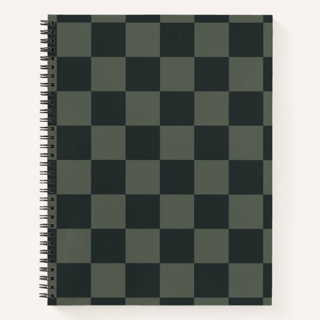 Dark Green Chequerboard Notebook (Front)