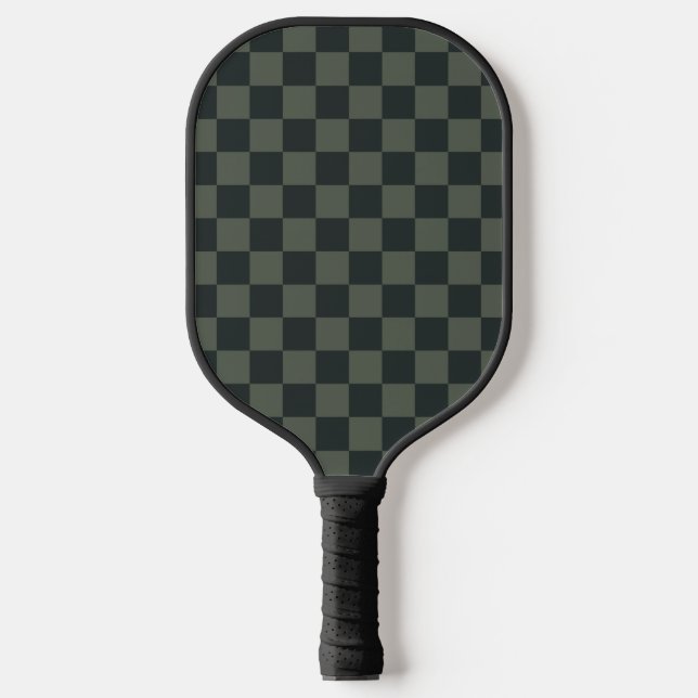 Dark Green Chequerboard Pickleball Paddle (Front)