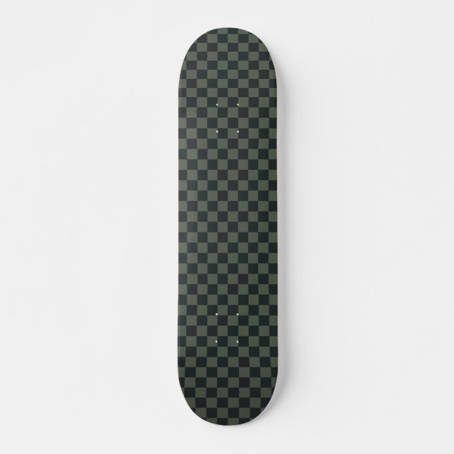 Dark Green Chequerboard Skateboard (Front)