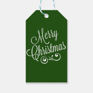 Dark green Christmas gift tags