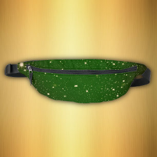 Dark Green covered in Bright Golden Twinkle Stars Bum Bags