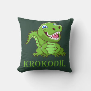 dark green crocodile cushion
